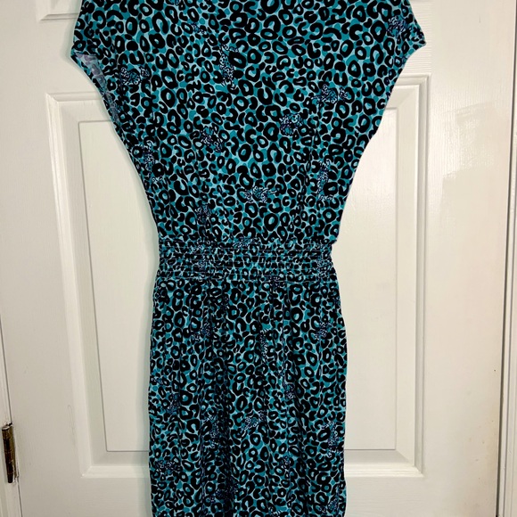 LILLY PULITZER Short Sleeve Blue Midi Dress leopard Print XS - Picture 4 of 4